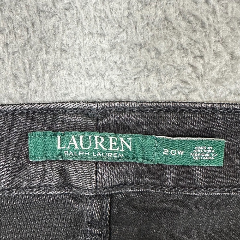 Lauren Ralph Lauren Plus-Size High-Rise Skinny Ankle Jeans Women's 20W Black - Picture 8 of 13
